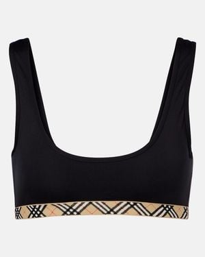 Burberry Bikini-Oberteil Check - Schwarz