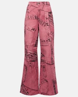 Blumarine Wide-Leg Jeans - Red