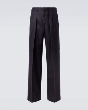 Tom Ford Pinstripe Wool Straight Trousers - Blue