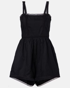 Faithfull the Brand Playsuit Emilia Aus Baumwolle Mit Spitze - Schwarz