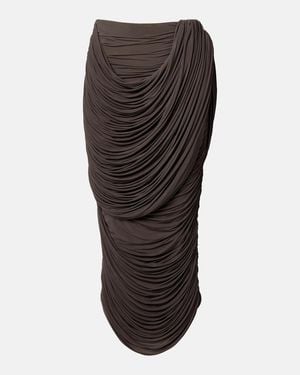 Magda Butrym Draped Jersey Midi Skirt - Brown