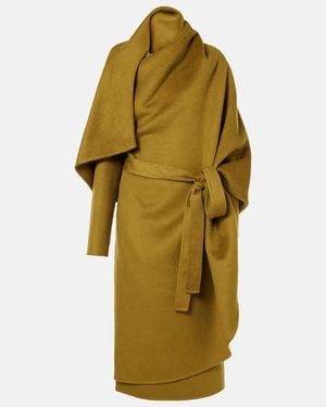 The Row Jan Asymmetric Cashmere Coat - Green