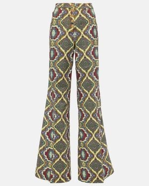 Etro Printed High-Rise Wide-Leg Jeans - Multicolour