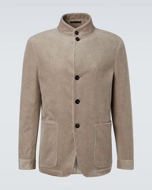 ZEGNA Conte Cotton And Cashmere Corduroy Jacket - Natural