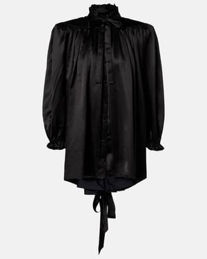 Balenciaga Silk Satin Blouse - Black
