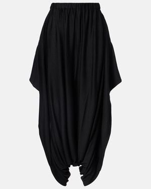 Junya Watanabe High-Rise Wool Tapered Trousers - Black