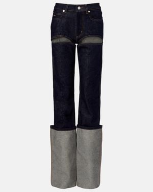 Jean Paul Gaultier Cutout Straight Jeans - Blue