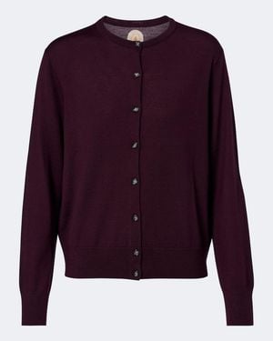 Jardin Des Orangers Virgin Wool Cardigan - Purple