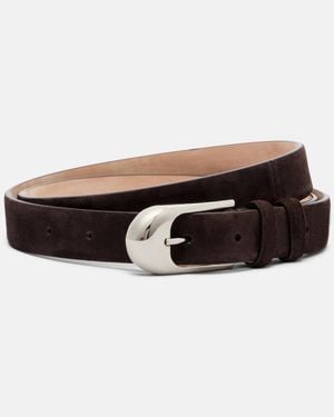 KHAITE Dome Suede Belt - Brown