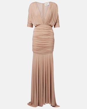 TOVE Devi Semi-Sheer Maxi Dress - Natural