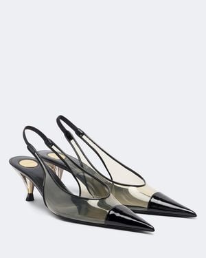 Saint Laurent Salones Destalonados Fanny Con Piel - Blanco