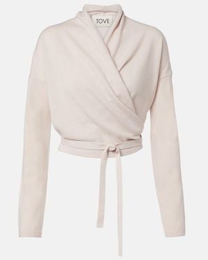 TOVE Cardigan Envolvente Kay De Cachemir - Blanco