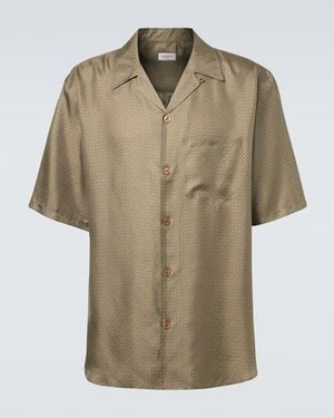 Saint Laurent Hemd Aus Seidensatin - Natur