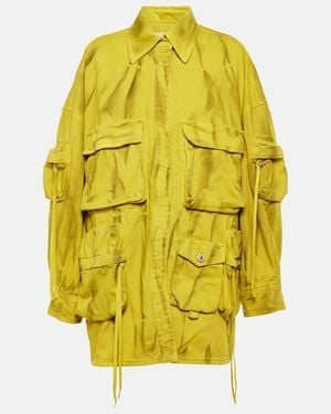 The Attico Fern Cotton Biker Jacket - Yellow