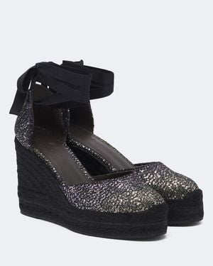 Missoni Eva Sequined Espadrille Wedges - Black