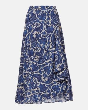 Ulla Johnson Sabina Printed Cotton-Blend Maxi Skirt - Blue