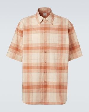 Calvin Klein Tommy Checked Oversized Cotton Bowling Shirt - Pink