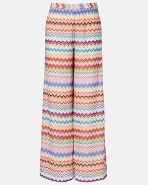 Missoni Zigzag Lame Palazzo Trousers - White