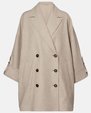 Brunello Cucinelli Oversized Wool Coat - Natural