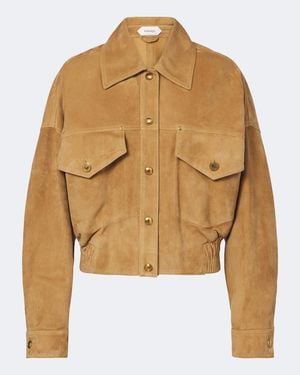 Versace Suede Blouson Jacket - Natural