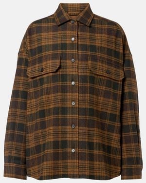 Loro Piana Darby Checked Wool And Cashmere Overshirt - Brown