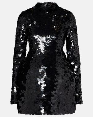 Sportmax Terfrite Sequined Jersey Minidress - Black
