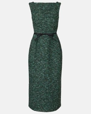 Erdem Tweed Midi Dress - Green
