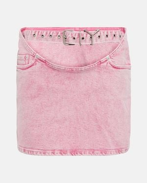 Y. Project Minifalda en denim con cinturon - Rosa