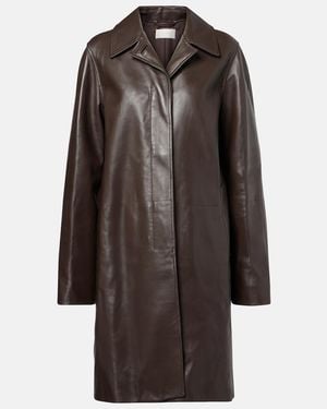 The Row Gracia Leather Jacket - Brown