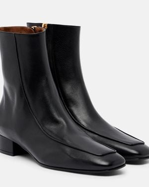 Herbert Levine Botines Shadow Ban De Piel - Negro
