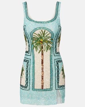 La Fuori Palm Jumeirah Embellished Minidress - Green