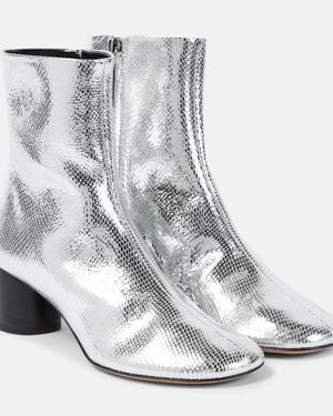 Isabel Marant Laeden Leather Ankle Boots - White
