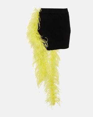 The Attico Feather-Embellished Mini Skirt - Black