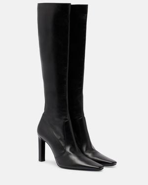 Saint Laurent Francoise 95 Leather Knee-High Boots - Black