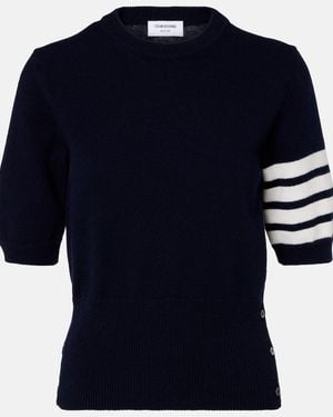 Thom Browne Pullover 4-Bar Aus Schurwolle - Blau