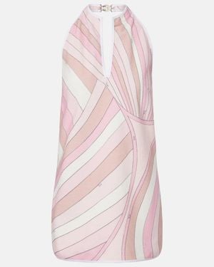 PUCCI Occhi Cotton-Blend Minidress - Pink
