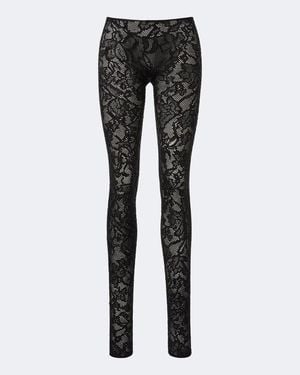 Gucci Embellished Silk-Blend Lace Leggings - Black