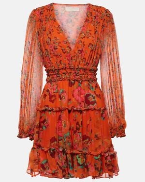 Ulla Johnson Lya Floral Silk Minidress - Red