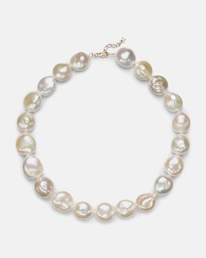 Mateo 14Kt Necklace With Pearls - Metallic