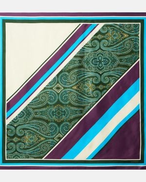 ALÉMAIS Bufanda Joni De Sarga De Seda Estampada - Azul