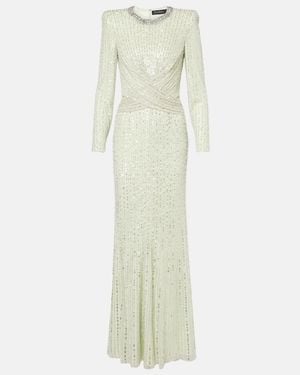 Jenny Packham Macelline Sequined Gown - White