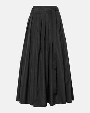 Max Mara Gea Pleated Taffeta Maxi Skirt - Black