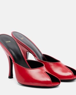 Jude Date Leather Mules - Red