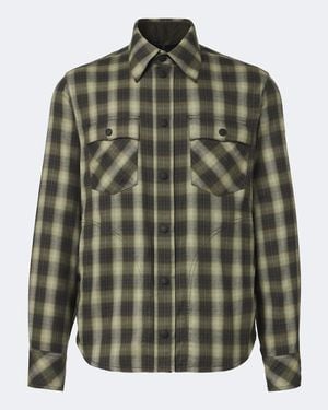 Moncler Plaid Cotton-Blend Shirt - Green