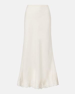 RIXO London Crystal Lace-Trimmed Cotton Maxi Skirt - White