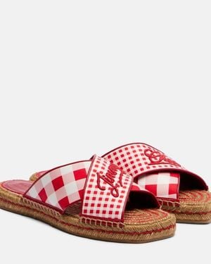 Jimmy Choo Aciel Checked Espadrille Sandals - Red
