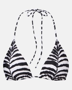 ViX Tri Zebra-Print Bikini Top - Black