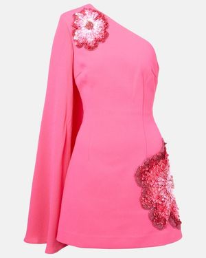 Rebecca Vallance Layana Caped Embellished Minidress - Pink