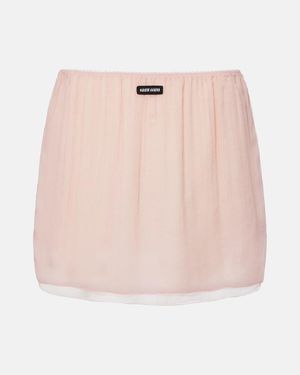 Miu Miu Minifalda De Chifon De Seda - Rosa