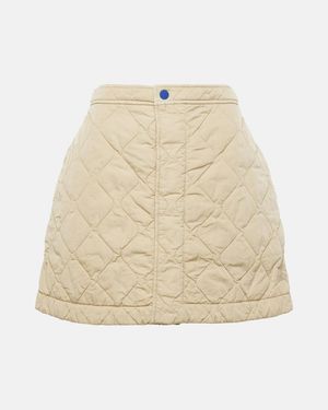 Burberry Quilted High-Rise Miniskirt - Natural